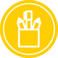 pencil pot circular icon symbol png