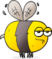 hand drawn cartoon unhappy bee png