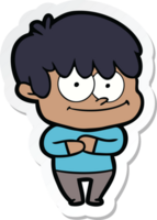 sticker of a happy cartoon man png