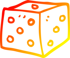 warm gradient line drawing of a cartoon red dice png