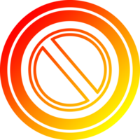 generic stop circular icon with warm gradient finish png