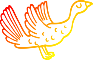 warm Gradient Linie Zeichnung von ein Karikatur Gans png