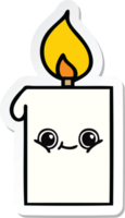 sticker of a cute cartoon lit candle png