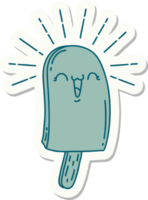 sticker of a tattoo style ice lolly png