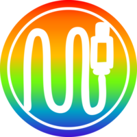 électrique prise de courant circulaire icône avec arc en ciel pente terminer png