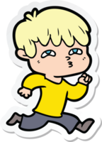 sticker van een verwarde cartoonman png