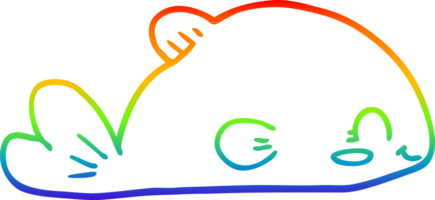 rainbow gradient line drawing of a cartoon fish png