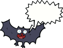 cartone animato pipistrello con discorso bolla png