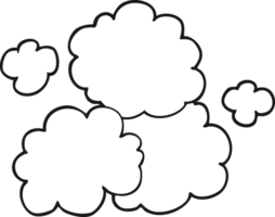 hand drawn black and white cartoon smoke cloud png