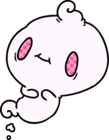 cartoon illustration of a kawaii cute ghost png