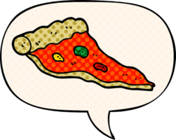 dessin animé Pizza avec discours bulle dans bande dessinée livre style png