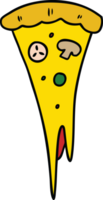 mão desenhado desenho animado rabisco do uma fatia do pizza png