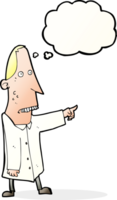 cartoon ugly man pointing with thought bubble png