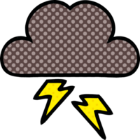 comic book style cartoon of a storm cloud png