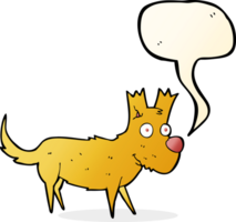 dessin animé mignon petit chien avec bulle de dialogue png