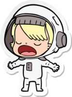 sticker van een cartoon pratende astronaut png