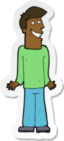 sticker of a cartoon man shrugging shoulders png