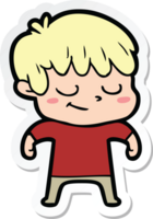 sticker of a happy cartoon boy png