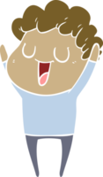 laughing flat color style cartoon man png