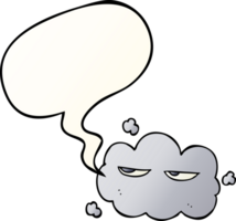 cute cartoon cloud with speech bubble in smooth gradient style png