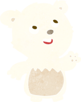 desenho animado feliz pequeno Urso de pelúcia polar Urso png