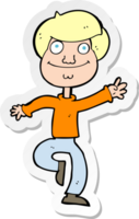 sticker of a cartoon dancing man png