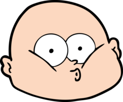 cartoon curious bald man png