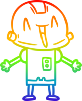 arc en ciel pente ligne dessin de une dessin animé robot png