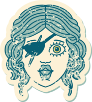 grunge sticker of a human rogue character png