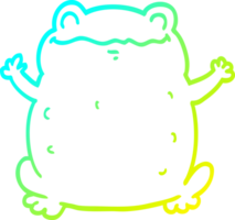 cold gradient line drawing of a cartoon toad png