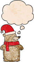 tecknad serie jul Björn med trodde bubbla i grunge textur stil png