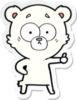autocollant d'un dessin animé d'ours polaire nerveux png