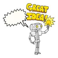 hand speech bubble textured cartoon robot with great idea png