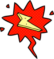 cartoon lightning with speech bubble in comic book style png