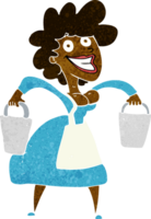 cartoon milkmaid carrying buckets png