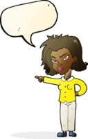 cartoon woman pointing with speech bubble png