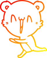 calentar degradado línea dibujo de un corriendo oso dibujos animados png