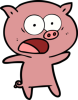 dessin animé cochon criant png