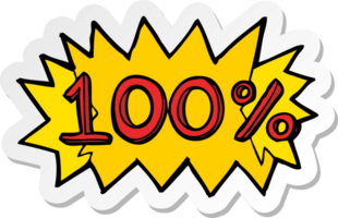 klistermärke av en tecknad serie 100 symbol png