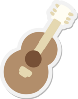 singender Akustikgitarrenaufkleber png