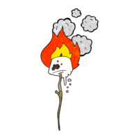 hand textured cartoon toasted marshmallow png