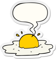 cartoon fried egg with speech bubble sticker png