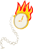 cartoon flaming watch png