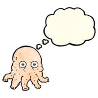 cartoon alien squid face with thought bubble png