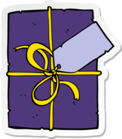 sticker of a cartoon wrapped present png