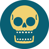 iconic tattoo style image of a skull png