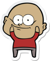 sticker van een cartoon kale man die staart png