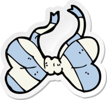 sticker of a cartoon striped bow tie png