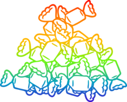 rainbow gradient line drawing of a cartoon candy png