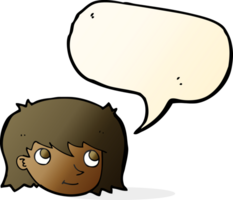 cartoon female face with speech bubble png